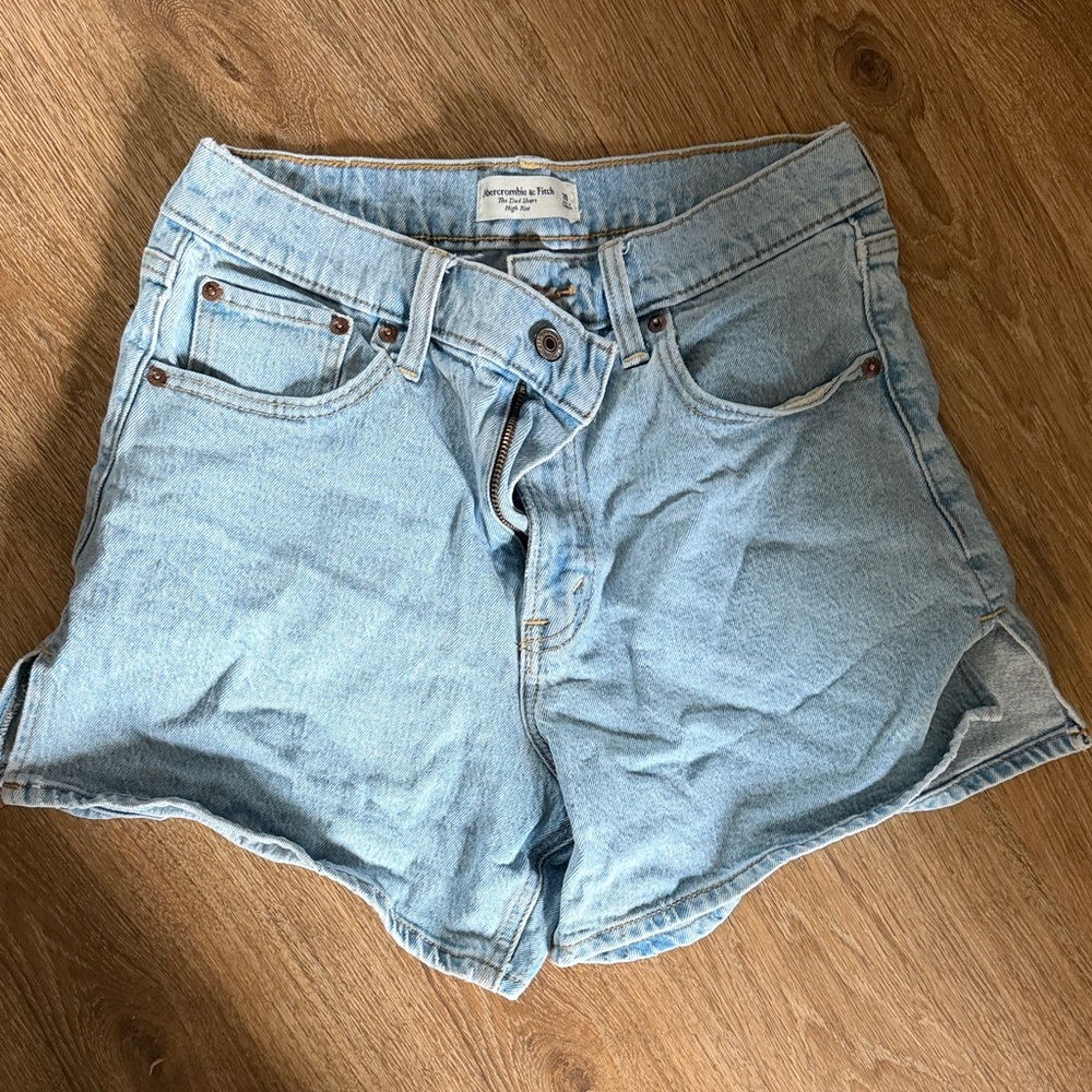 Abercrombie & Fitch Light Blue Denim High-Rise Shorts